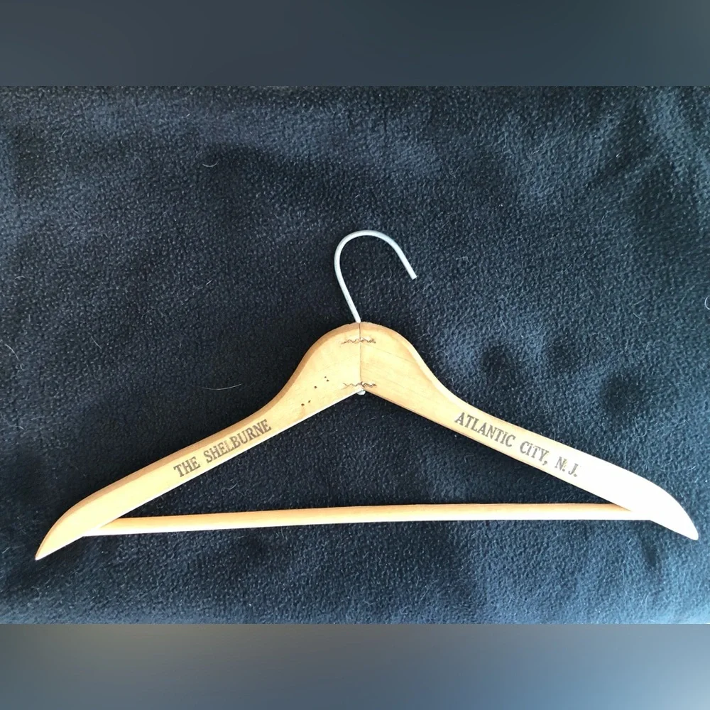Vintage Wooden Hanger from the Shelburne Hotel in Atlantic City, N.J.